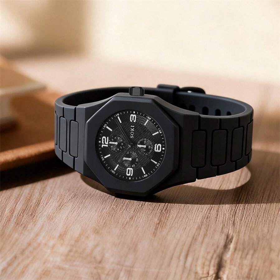 LIANDU Unisex Wrist Watch - Minimalist Modern Black Quartz Watch With Adjustable Strap, Suitable For Casual And Formal Occasions. An Ideal Gift For Birthday, Graduation Or Couples. This Affordable Luxury Watch Features A Novel Design With A Silicone Strap And Unisex Style.