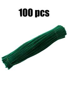 51/100/200/400根彩色雪尼尔绒条超值装，60色柔软蓬松的管道清洁刷，适用于DIY手工、插花和学校项目，30厘米优质金属丝，适用于美术课、装饰和礼品包装