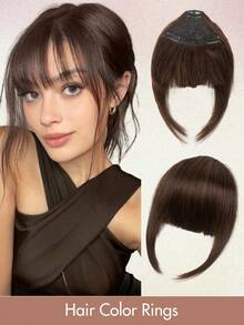 Clip-On Bangs, Real Human Hair, Invisible Bangs Extension, Adjustable For Women, Lightweight And Flowy, Seamless Everyday Wear - Multicolor - View 12
