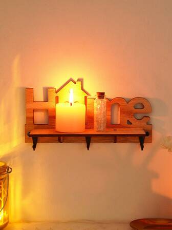 1 Stück kreative, minimalistische Holz-HOME-förmige Wanddekoration Haken, DIY Montage Holz Wandhaken, geeignet für Wohnzimmer, Schlafzimmer, Feiertags-Party Präsentation