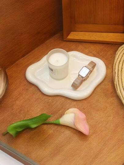 Ceramic Jewelry Tray Trinket Dish, Decorative Cloud Vanity Key Tray For Women, Ring Holder Dish, Cute Jewelry Plate Bowl Room Decor Aesthetic-- Ideal Gift For Christmas, Thanksgiving, New Year, Valentine's Day, Perfect For Stylish Organization And Dr, Enhance Your Space With Aesthetic Touch, Great For Holiday Gifting