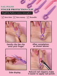 Conjunto de 50 Clipes Protetores contra Derramamento de Esmalte, Presilhas para Unhas, Clipes para Fixação de Unhas de Gel Acrílico, Acessórios para Manicure Francesa DIY, Clipes de Fixação de Unhas em Cores Sortidas, Ferramentas para Manicure - Ver 3