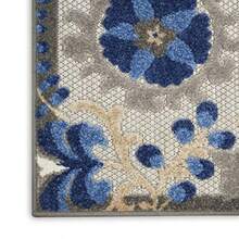 Nourison Aloha - Alfombra de área para Interiores y Exteriores Natural/Azul de 2 x 6 pies fácil Limpieza no se desprende recámara Sala de Estar Comedor Patio terraza Patio 2 x 6 - Azul natural - Ver 7
