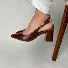 GIO GENUINE LEATHER PUMPS FOR WOMEN'S FASHION COMFORT - 棕色 - 查看 4