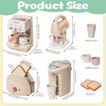 1 Set Children's Kitchen Toy Appliances Including Blender, Coffee Maker, Mixer And Toaster - Multicolor - View 3