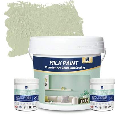 DIY Interior Wall Paint Kit - Eggshell Finish, 1 Gallon + 2*30oz Primer (Approx. 850g) | Low Odor, Washable, Abrasion-Resistant | Multiple Colors Available | Versatile For Kitchen, Bedroom, Living Room, Office & Floors