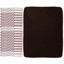 Hair Nets Invisible Elastic Edge Mesh And U Shaped Pins Set,60Pcs Individual Package Invisible Hair Nets, 40Pcs U Shaped Pins For Ballet Bun, Sleeping, Women And Wig - Multicolor - View 8