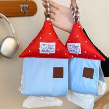 1pc Wall-Mounted Polka Dot House Tissue Box Holder - No Drilling Required, Suitable For Bathroom Organization, Space-Saving, With White Polka Dot Accents, Suitable For Kitchen, Office And Home Decor - Multicolor - View 4