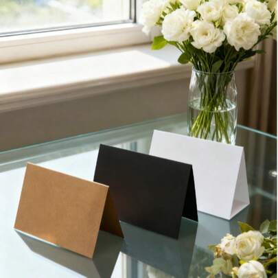 20张/包 复古简约空白可折叠DIY贺卡