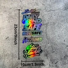 6pcs JDM Motorcycle Stickers Set, Self-Adhesive Waterproof Sunproof Decals For Front Cover, Fuel Tank, Racing Helmet, Scooter Bodywork - Scratch Concealer & Decorative Wraps For Bike - one-size - View 3