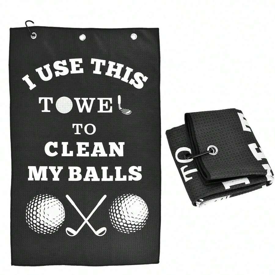Men's And Women's Golf Accessories: Towel Gift - Fun, Ultra-Fine Fiber Towel, Cleaning Cloth, Belt Clip, Perfect For Golf Balls And Clubs, Perfect For Christmas, Birthday, Valentine's Day, Father's Day Gifts