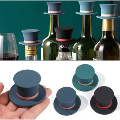 1/3个装硅胶酒瓶塞 - 红酒瓶防尘可重复使用密封圈，适合家庭和酒吧使用，是圣诞节、派对、节日、返校季、夏季、婚礼、圣诞装饰、生日装饰、圣诞餐桌装饰、圣诞庆祝活动和节日装饰的必备品。