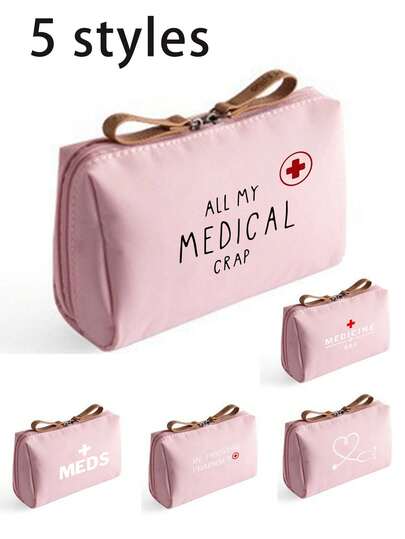 Portable Makeup Bag, Nordic Style, Multi Functional Classification Design, Portable Medicine Bag, Compact Pill Storage And First Bag, Travel Medicine Storage Suitable For Daily/Outdoor/Travel, Health Essential, Multi Coating Anti Splashing Water, Multi Functional Digital Bag,Essential For Health - Conscious & On - The - Go Users
