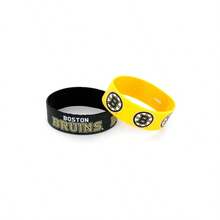Silicone Rubber Bracelet Set, 2 - Pack - Boston Bruins + Boston Bruins + Team Colors - View 1