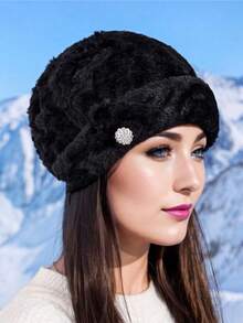 Chic Women's Fluffy Beanie - Thick, Warm Winter Hat With Ear Flaps | Windproof & Stylish | Perfect For New Year Celebrations Winter Hat Winter Outfits