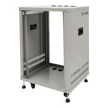 Futchoy 15U Audio Rack, Audio Rack With Feet & Wheels, Rolling Studio Rack Case - Grey - View 7