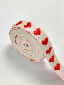 Fita decorativa com estampa de coração para presentes, embalagem de presentes, corda trançada artesanal, arranjo floral coreano, para amarrar flores, bolos, caixas de aniversário, laço trançado para presentes, buquês de flores, embalagens de bolos, fita de cetim floral para volta às aulas, Dia dos Namorados. - Multicolorido - Ver 8