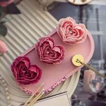 1pc,Love Rose Silicone Mold, Diy Flower Scented Handmade Soap With Resin Plaster Candle Silicone Mold