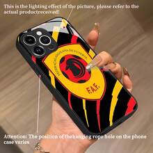 Funda para móvil Lion HD de cristal templado, con diseño de balón de fútbol y rayas vibrantes. Compatible con  17,  16,  16 Pro Max,  15,  15 Pro Max,  14,  13,  12 y  11 Pro. Fabricada en TPU, ofrece protección antigolpes. Un regalo ideal para familiares, amigos, niños, cumpleaños, Año Nuevo Chino, vacaciones, parejas y San Valentín. - Negro - Ver 5