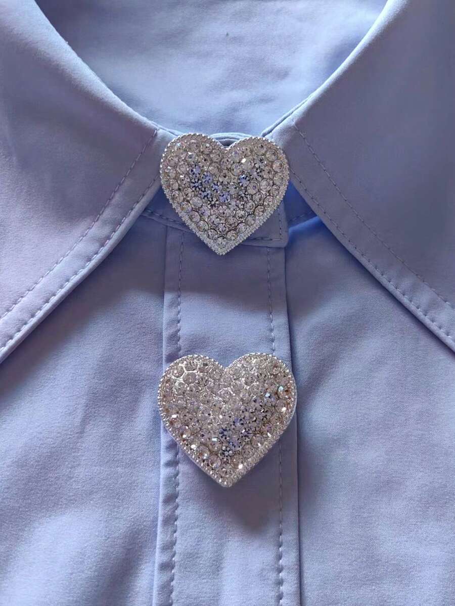 1pc/2pcs Elegant Floral & Geometric Pattern Button Set, Shirt Button Set, Clip-On Button Set, Fashionable Crystal Cufflink Set, Suitable For Tuxedo And Wedding Dress Decoration - Silver - View 1