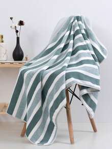 Ultra-Soft Microfiber Bath Towel & Hand Towel Set, Colorful Striped Coral Fleece, Absorbent Quick-Dry Breathable, Suitable For Bathroom, Shower, Sauna, Travel, Gym, Swimming - Multicolor - View 8