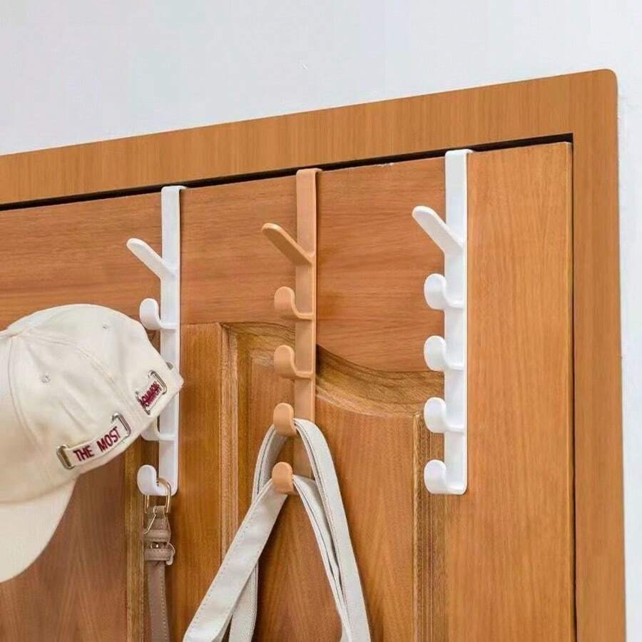 Kit Cabide Suporte Para Porta Com 5 Ganchos Para Pendurar Da Porta/Bolsas/Chapéus/Acessórios