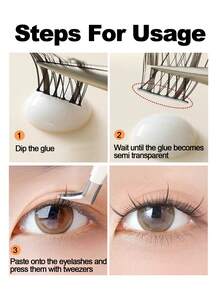 Rikuaild 1pc 5ml White Transparent Waterproof & Quick Drying Eyelash Glue, Long Lasting Eyelash Extension Adhesive - Multicolor - View 8