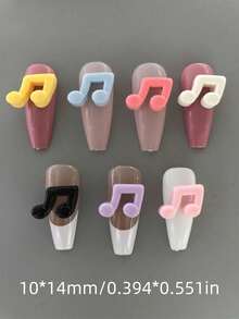 Random Mix 40Pcs Japanese Y2K Cartoon Cute White Yellow Purple Pink Rose Red Mini Musical Note Glossy Nail Art Charms Resin Decorations Diy Junk Phone Case Laptop Stationery Parts 3D Ornament Manicur Supplies - Multicolor - View 5