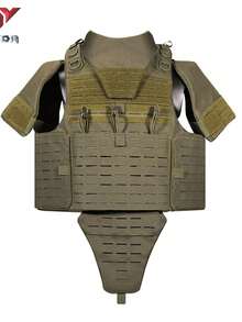 VAV YAKEDA Quick Release 500D  Nylon Full Body Tactical Vest Plate Carrier Vest - Green - View 4