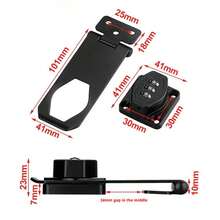 1个免钻孔易安装金属密码锁 - 可靠的3位密码挂锁，适用于橱柜、抽屉、鞋架和衣柜，时尚黑色外观，储物柜锁 - 多少 - 查看 10