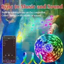 1PC Smart LED Strip Lights For Bedroom - 16ft-100ft, Color Changing With App Control, Remote Included, Perfect For Home Parties & Room Decor Home Bedroom Decoration, Party Decoration