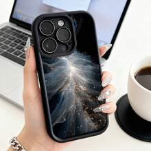 Funda de Teléfono Patrón de Nebulosa Espacial Cielo Estrellado para iPhone 14 13 12 11 Pro Max Se  S23 S22 S21 Ultra S20 Plus Protector de Teléfono Regalo de Pareja para Él y Ella Regalo de San Valentín Cumpleaños - Negro - Ver 2