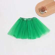 3件套/圣诞节情人节爱尔兰圣帕特里克节红绿服装头饰、袜子、裙子套装，欧美条纹过膝袜，动漫袜子，圣诞袜，头饰，裙子套装，情人节 - 彩色 - 查看 5