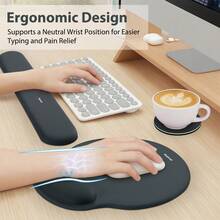 Mouse Pad And Keyboard Wrist Rest, 3-In-1 Gel Memory Foam Ergonomic Mouse Pad With Wrist Rest Set, Gaming Mousepad Arm Cushion Support For Computer Office Desk Accessories Cute Setup - Multicolor - View 14