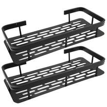 Shower Rack, Adhesive Shower Rack 1-Piece Set With Hook, No Need For Drilling, Wall Mounted Rust Proof High-End Storage Bathroom, Kitchen, Storage Rack, Racks For Storage, Shelf, Black Home Bathroom Decor Bathroom Organizer Fall Decor Back To School Bathroom Accessories - Multicolor - View 12