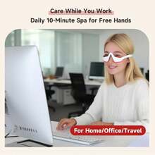 Red Light Therapy Glasses For Under Eyes Microcurrent Eye Massager With 650nm Contour Fit, Hands-Free Device To Reduce Dark Circles, Puffiness, Wrinkles & Eye Fatigue Rejuvenation Mask For Women & Men - White - View 6