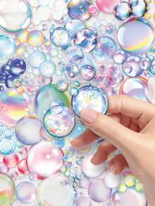 50pcs Dreamy Colorful Ins Style Transparent PET Bubble Doodle Decorative Stickers For Mirror, Milk Tea Cup, Desk - Multicolor - View 1