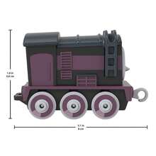 Mattel 美泰费雪托马斯和朋友小型金属推拉玩具火车套装，包含托马斯/珀西/鸭子/妮娅/罗西/刹车车、布鲁诺/威夫/萨尔蒂/柴油机/哈罗德/捣蛋货车/温斯顿等角色，适合3岁及以上学龄前儿童角色扮演游戏 - Diesel(Purple) - 查看 9