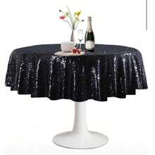Sequin Tablecloth 48x95 Inches Rectangle, Glitter Table Cover Sparkly Classy Elegant Tablecloth For Christmas, Halloween, Weddings, Birthday Parties, Valentine's Day, Candy Buffets, Exhibitions, Graduation Ceremonies, Table Decor, Home Decor - Solid Color - View 18