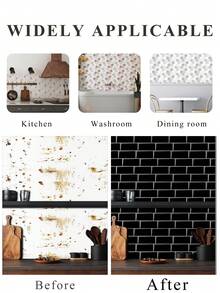 WoStick Panel Dinding 3D Tekstur Bata Tahan Air, Stiker Ubin Dinding Perekat Mandiri yang Dapat Dilepas, Cocok untuk Dinding Belakang Dapur, Kamar Mandi, dan Dekorasi Liburan - Hitam - View 10