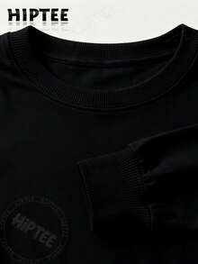 Tennessee Sweatshirt, Garment Dyed Print Sweatshirt,   Warm Vols Long Sleeve Pullover Tops, Retro Vintage Aesthetic Vols, Tennessee Game Day-Unisex Women & Men'S Campus Daily Wear - 黑色 - 查看 3