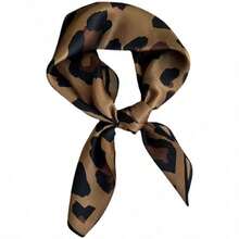 1 Piece High-End 70cm Square Scarf | Faux Silk Fabric For Ultra-Smooth Soft Feel | Exclusive Leopard Print Design | Korean-Style Multi-Use Small Neck Scarf & Lightweight Shawl | Women's Fashion Accessory, Effortless To Pair With Dresses, Coats, Shirts, Sweaters & Jackets | Fit For Daily Life, Office, Dates, Travel, Holidays & Casual Moments | Boosts Outfit Elegance Via Customized Details | Skin-Friendly Non-Irritating Material, Long-Lasting Durability - Họa tiết da báo gợi cảm - Xem 5
