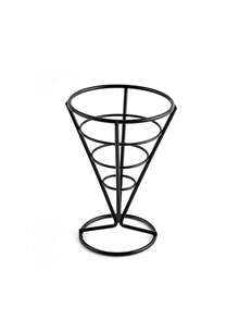 1pc Stainless Steel French Fries Stands With Sauce Dippers, Cone Shaped Snack Basket, Self Service French Fry Basket, French Fry Holder, Ice Cream Cone Holder, Fried Chicken Display Rack, Food Display Rack, Suitable For Snacks - Multicolor - View 13