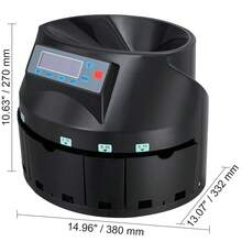 USD Coin Counter & Coin Sorters With LCD Display, Coin Sorter Machine For USD Coin 1￠ 5￠ 10￠ 25￠ $1, Sorts Up To 300 Coins/Min, Change Counter Holds 2000 Coins Included 5 Coin Bins & 5 Tubes - 300 Coins/min - View 10