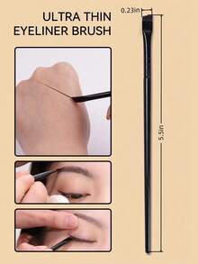 3 件套镰形眼线刷和匕首刷化妆刷、液体眼线刷、超细斜头眉刷 - 彩色 - 查看 15