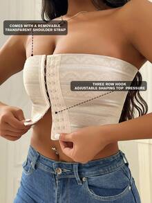 1 pieza Vendaje de compresión con cierre frontal negro para el pecho de mujer, para personas trans FTM, lesbianas, LGBTQ, ropa interior moldeadora, reducción de busto, faja para el pecho, top de compresión sin tirantes - Albaricoque - Ver 5