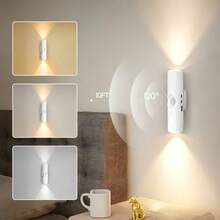 Motion Sensor LED Night Light - RGB/3-Color Magnetic Ambient Lamp, USB Rechargeable, Auto On/Off, Dimmable, Suitable For Wardrobe, Entrance, Bedside Table And Corridor - Multicolor - View 20