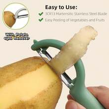 Stainless Steel Vegetable Peeler - Ultra Sharp Blade For Potatoes, Carrots, Cucumbers & Fruits | Non-Slip Grip Kitchen Peeler With Y-Peeler Design, Easy Peel & Comfort Handle (Color May Vary) - Random - View 9