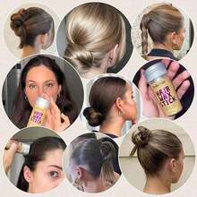 Barra de cera para el cabello - Pomada para control y peinado de flyaways para mujeres y hombres - Accesorio y moldeador de moño (1 paquete de cera) - 1 color - Ver 7