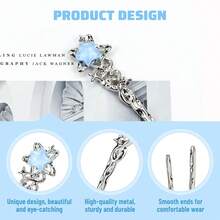 Retro Vintage Asian Chinese Traditional Hanfu Silver Metal Flower Hair Sticks With Pearl Bead Pendants Bamboo Lotus Long Hair Chopsticks Forks Bun Updo Holders Hairpins - 8件套裝 S2 - 查看 3